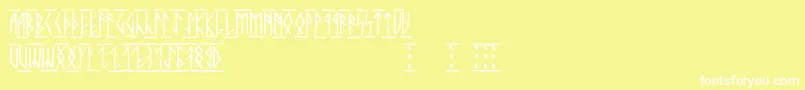 フォントRunicaltc – 黄色い背景に白い文字
