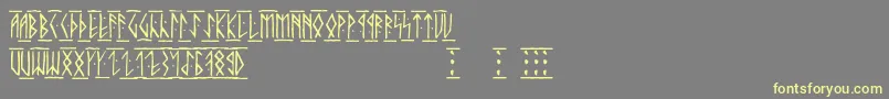 Runicaltc-Schriftart – Gelbe Schriften auf grauem Hintergrund
