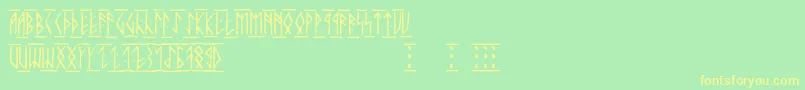 Runicaltc-fontti – keltaiset fontit vihreällä taustalla