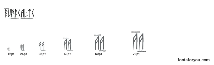 Größen der Schriftart Runicaltc