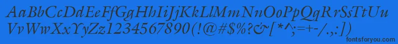 GarethItalic Font – Black Fonts on Blue Background