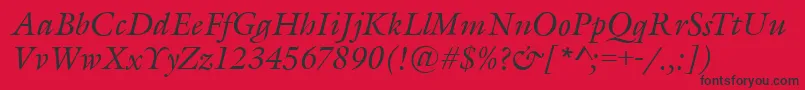 Więcej informacji o czcionce GarethItalic Czcionka GarethItalic – czarne czcionki na czerwonym tle