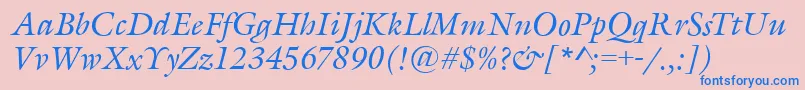 Czcionka GarethItalic – niebieskie czcionki na różowym tle