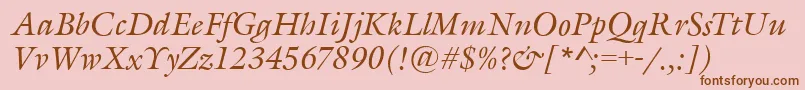fuente GarethItalic – Fuentes Marrones Sobre Fondo Rosa