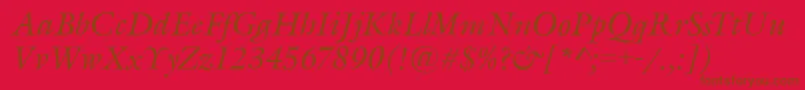 Police GarethItalic – polices brunes sur fond rouge