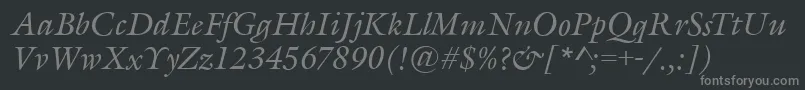Czcionka GarethItalic – szare czcionki na czarnym tle