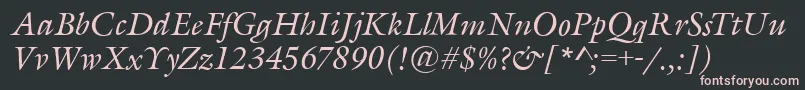 GarethItalic Font – Pink Fonts on Black Background
