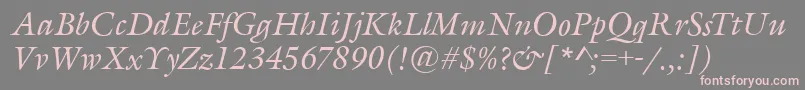 Weitere Informationen zur GarethItalic-Schriftart GarethItalic-Schriftart – Rosa Schriften auf grauem Hintergrund