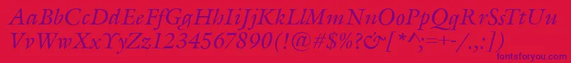 GarethItalic Font – Purple Fonts on Red Background