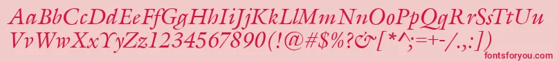 GarethItalic Font – Red Fonts on Pink Background