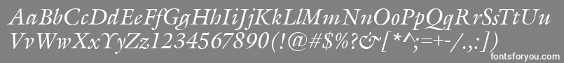 フォントGarethItalic – 灰色の背景に白い文字
