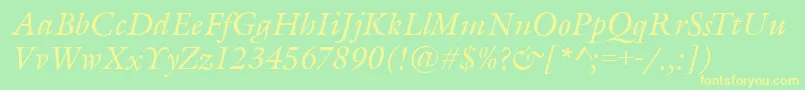 GarethItalic Font – Yellow Fonts on Green Background