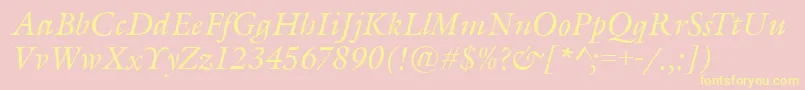 GarethItalic Font – Yellow Fonts on Pink Background