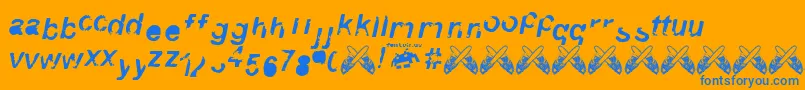 Шрифт 3.Fontvir.Us – синие шрифты на оранжевом фоне