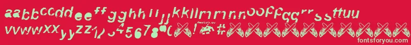 フォント3.Fontvir.Us – 赤い背景に緑の文字