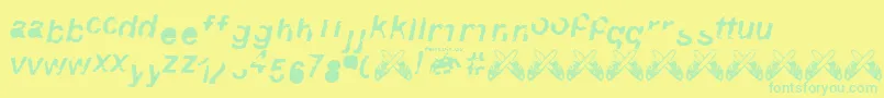 Police 3.Fontvir.Us – polices vertes sur fond jaune
