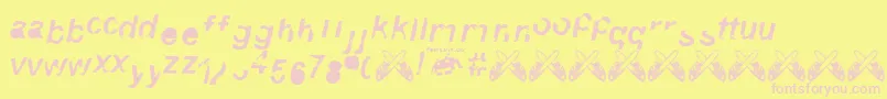 Czcionka 3.Fontvir.Us – różowe czcionki na żółtym tle