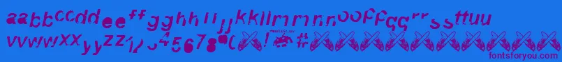 3.Fontvir.Us Font – Purple Fonts on Blue Background