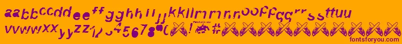 3.Fontvir.Us Font – Purple Fonts on Orange Background