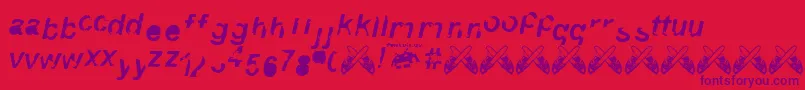 3.Fontvir.Us Font – Purple Fonts on Red Background