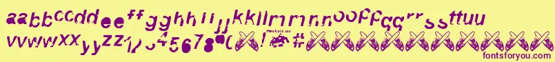 3.Fontvir.Us Font – Purple Fonts on Yellow Background