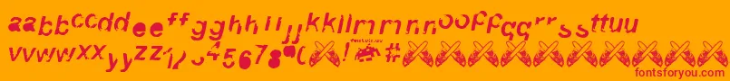3.Fontvir.Us-Schriftart – Rote Schriften auf orangefarbenem Hintergrund