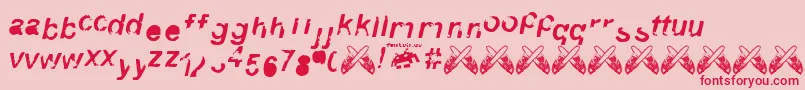 Police 3.Fontvir.Us – polices rouges sur fond rose