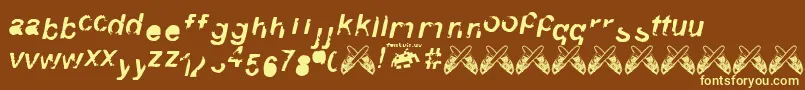 3.Fontvir.Us-fontti – keltaiset fontit ruskealla taustalla