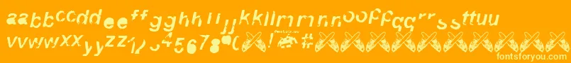 Czcionka 3.Fontvir.Us – żółte czcionki na pomarańczowym tle