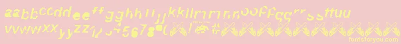 3.Fontvir.Us Font – Yellow Fonts on Pink Background