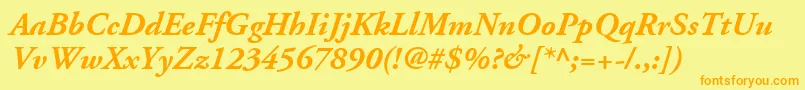 AdobeGaramondLtBoldItalic Font – Orange Fonts on Yellow Background