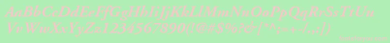 AdobeGaramondLtBoldItalic Font – Pink Fonts on Green Background