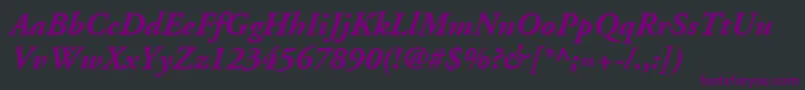 AdobeGaramondLtBoldItalic Font – Purple Fonts on Black Background