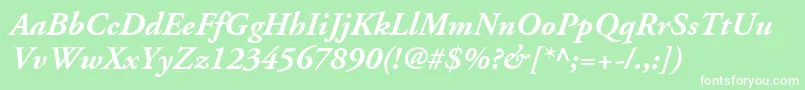 AdobeGaramondLtBoldItalic Font – White Fonts on Green Background