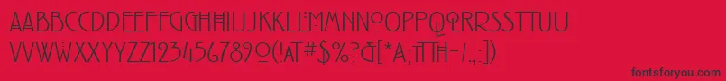 フォントRenniemackintoshitcTtLight – 赤い背景に黒い文字