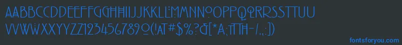 RenniemackintoshitcTtLight Font – Blue Fonts on Black Background