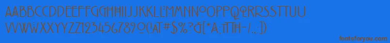 Fonte RenniemackintoshitcTtLight – fontes marrons em um fundo azul