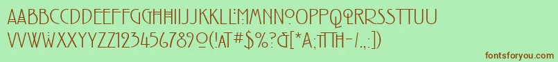 Lisätietoja RenniemackintoshitcTtLight-fontista RenniemackintoshitcTtLight-fontti – ruskeat fontit vihreällä taustalla