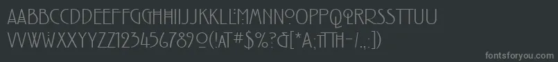 Fonte RenniemackintoshitcTtLight – fontes cinzas em um fundo preto