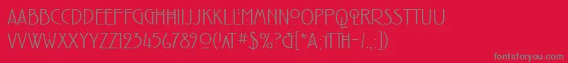 フォントRenniemackintoshitcTtLight – 赤い背景に灰色の文字