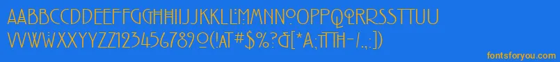 RenniemackintoshitcTtLight Font – Orange Fonts on Blue Background
