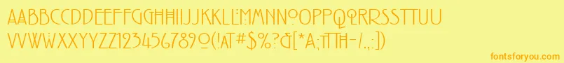 RenniemackintoshitcTtLight Font – Orange Fonts on Yellow Background