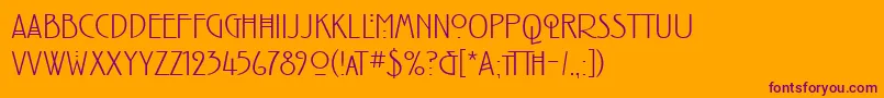 RenniemackintoshitcTtLight Font – Purple Fonts on Orange Background