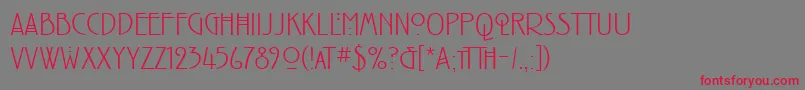 フォントRenniemackintoshitcTtLight – 赤い文字の灰色の背景