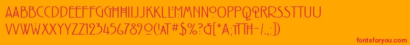 RenniemackintoshitcTtLight Font – Red Fonts on Orange Background