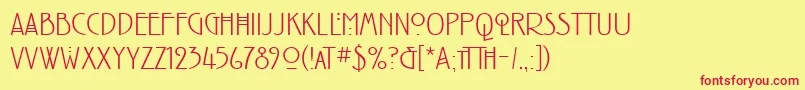 RenniemackintoshitcTtLight Font – Red Fonts on Yellow Background