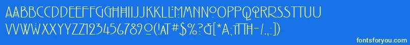 RenniemackintoshitcTtLight Font – Yellow Fonts on Blue Background