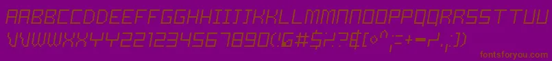 Шрифт SamsonThinoblique – коричневые шрифты на фиолетовом фоне