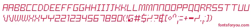 フォントSamsonThinoblique – 白い背景に赤い文字