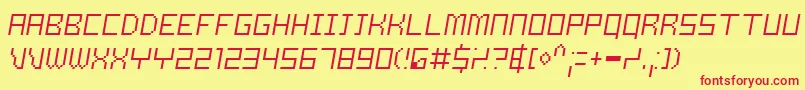 SamsonThinoblique Font – Red Fonts on Yellow Background